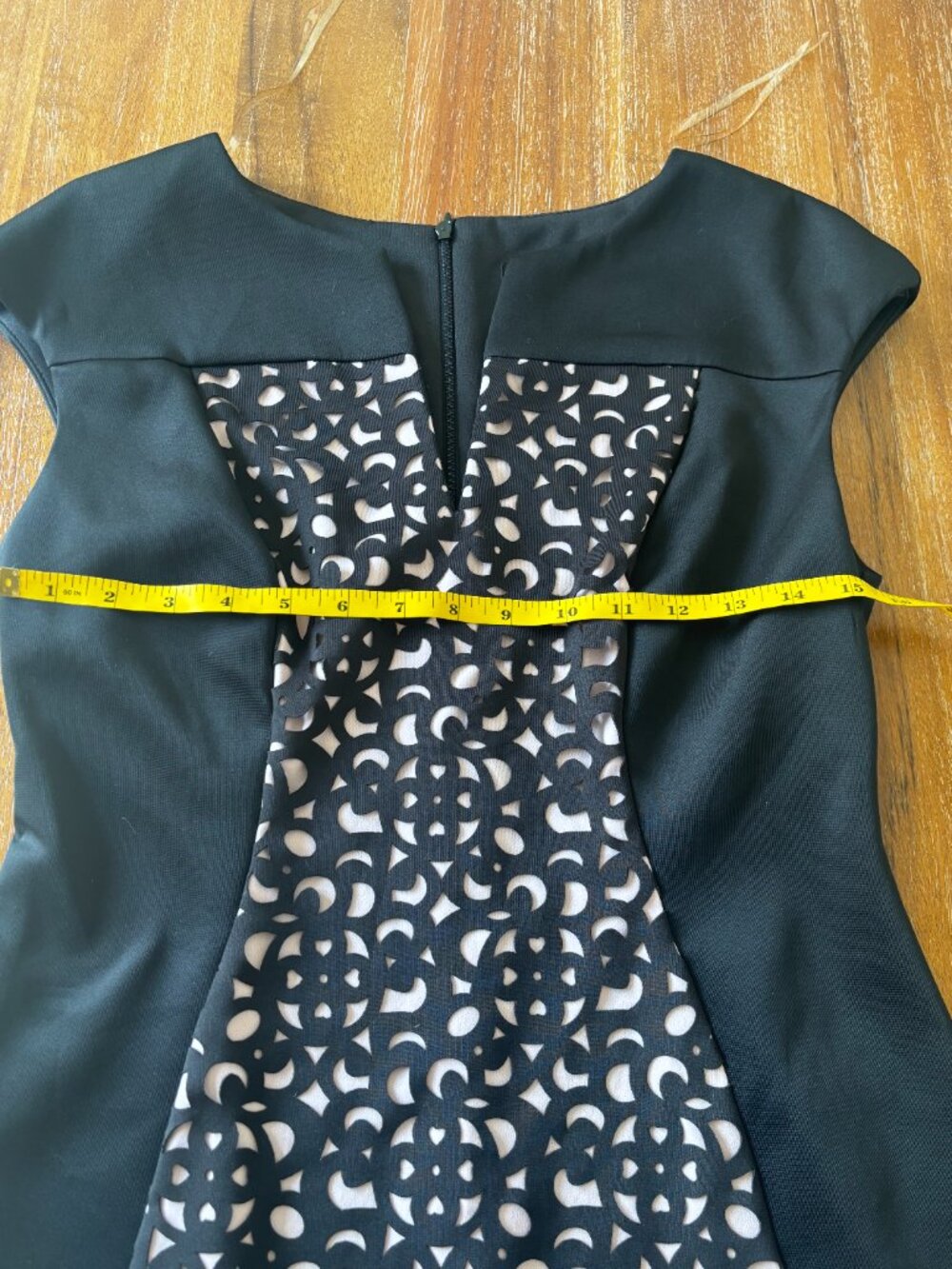 Connected Apparel Black Optical Illusion Dress-Size 6 - Picture 4 of 7